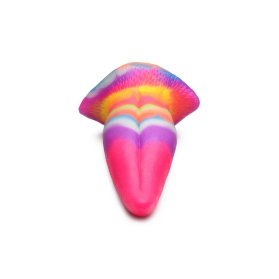 Creature Cocks Tongue - svetleči silikonski dildo - 21 cm (mavrica)