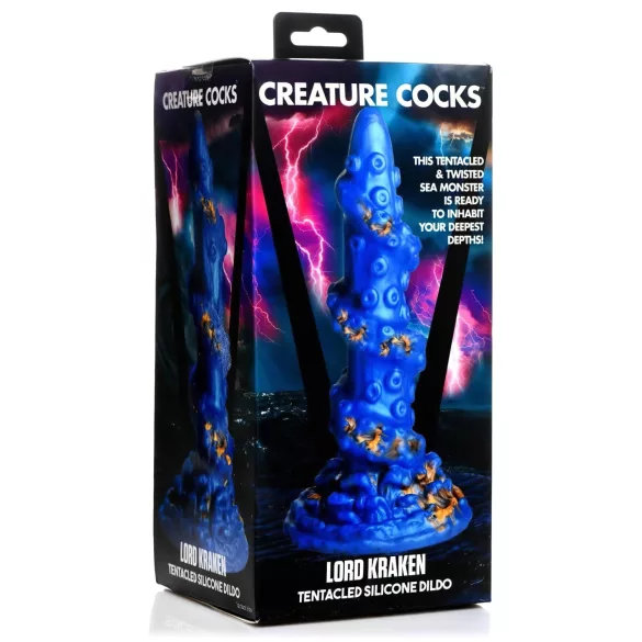 Creature Cocks Kraken - dildo spiralni hobotnični krak - 21cm zlato-modra