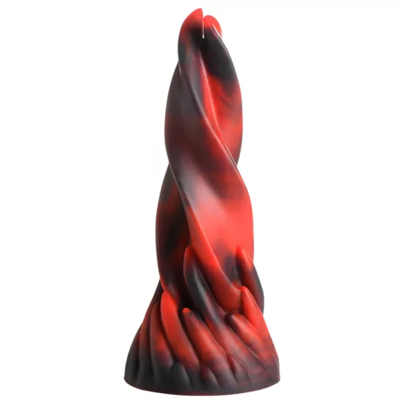 Creature Cocks Hell Kiss - zavit silikonski dildo - 19 cm (rdeč)