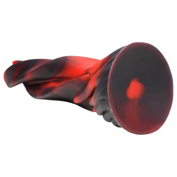 Creature Cocks Hell Kiss - zavit silikonski dildo - 19 cm (rdeč)