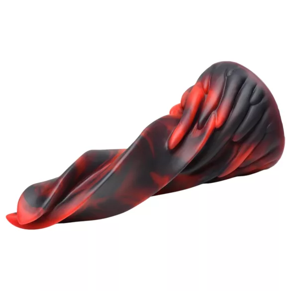 Creature Cocks Hell Kiss - zavit silikonski dildo - 19 cm (rdeč)