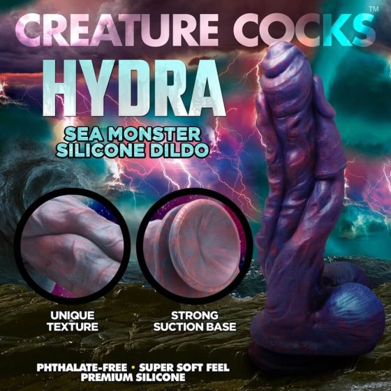 Creature Cocks Hydra - silikonski dildo - 27 cm (vijolična)