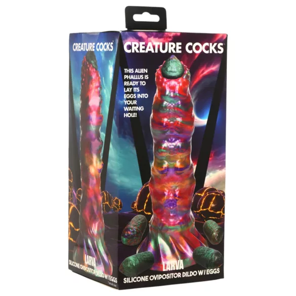 Creature Cocks Larva - ovipozitor dildo - tujček - mavrične barve