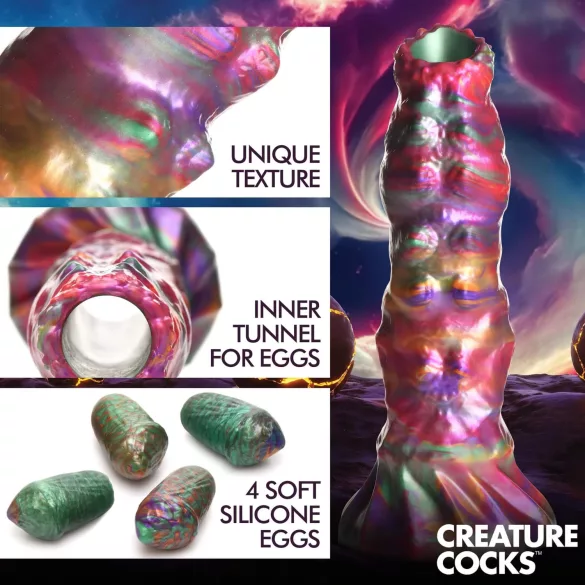 Creature Cocks Larva - ovipozitor dildo - tujček - mavrične barve