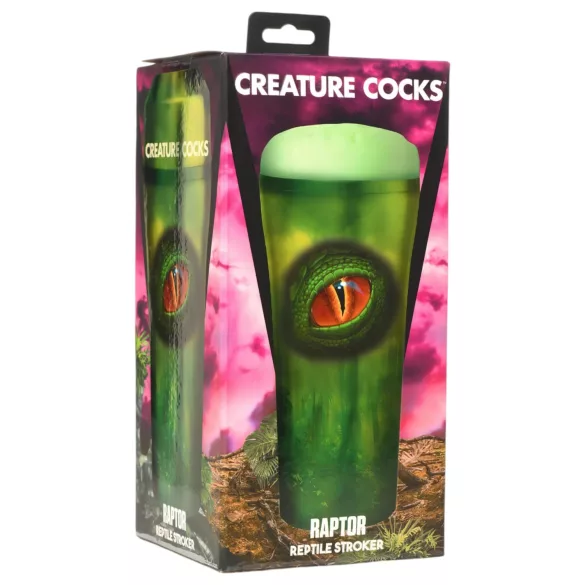 Creature Cocks Raptor - plastična vagina v obliki kuščarja (črno-zelena)