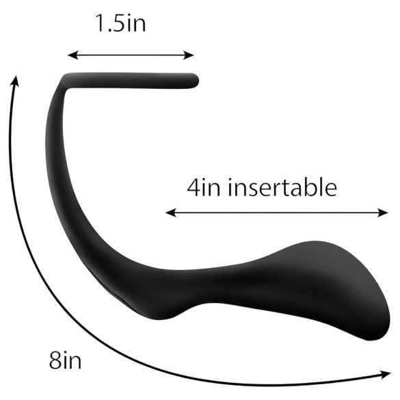 Anal Adventures Platinum - analni dildo s penisnim obročkom - črna