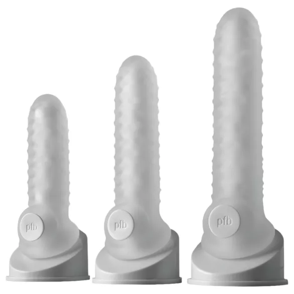 Perfect Fit - Fat Boy Checker Box - kondom za penis (15 cm, bel)