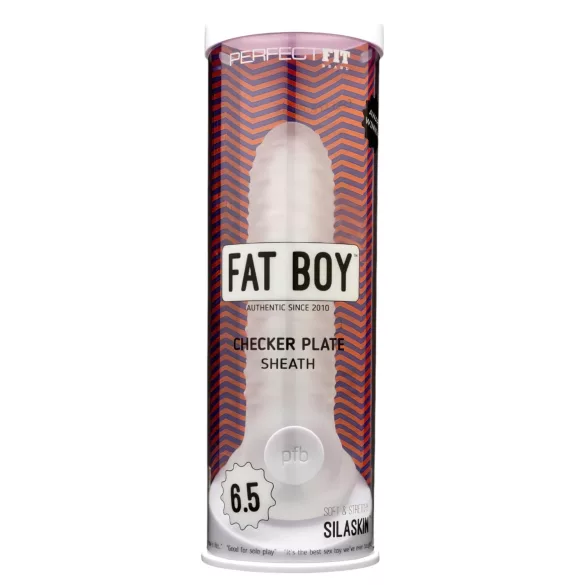 Fat Boy Checker Box - penisni rokav - 17 cm - bela