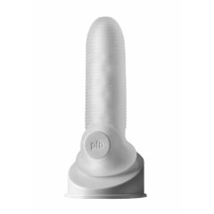 Fat Boy Micro Ribbed - ovoj za penis (15 cm) - mlečno bela
