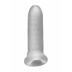 Fat Boy Micro Ribbed - ovoj za penis (15 cm) - mlečno bela