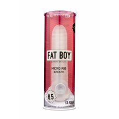   Fat Boy Micro Ribbed - ovitek za penis (17 cm) - mlečno bela