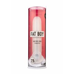   Fat Boy Micro Ribbed - ovitek za penis (19 cm) - mlečno bela