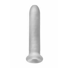   Fat Boy Micro Ribbed - ovitek za penis (19 cm) - mlečno bela
