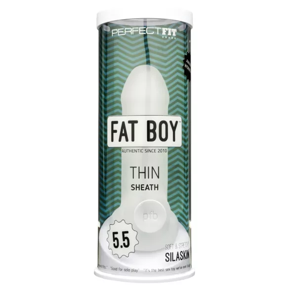 Perfect Fit - Fat Boy Thin - kondom za penis (15 cm, bel)