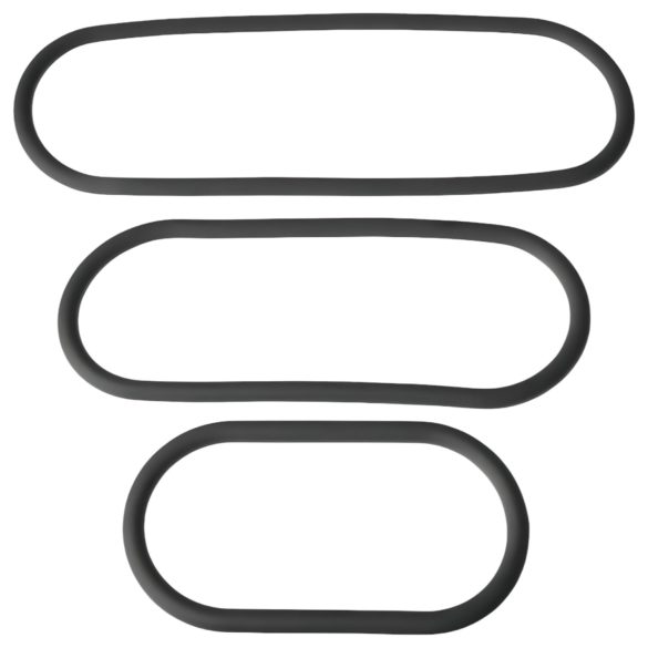 Perfect Fit - set tankih obročkov za penis - črna - 3 kosi
