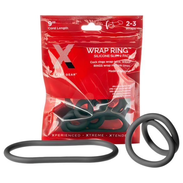 Perfect Fit Slim Wrap 9 - tanek obroček za penis - črna - 22 cm