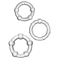 Stay Hard - set erekcionih obročkov - 3 kosi - prozorna