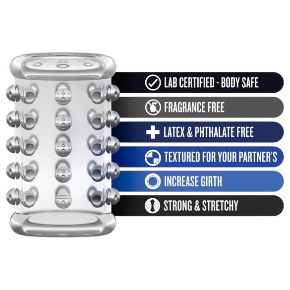 Stay Hard - penisni obroček z izboklinami - prozoren