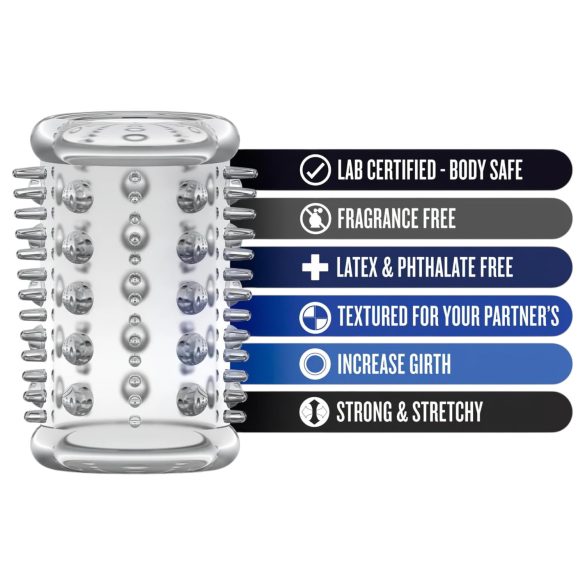 Stay Hard - penisna manšeta s čepki - prozorna