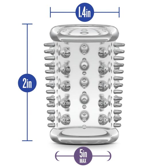 Stay Hard - penisna manšeta s čepki - prozorna