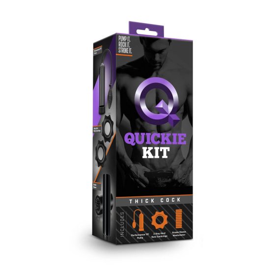 Quickie Kit - komplet črpalke za penis - debela (4 deli)