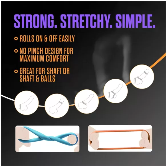 King of the Ring - komplet erekcijskih obročkov - barvni - 6 kos