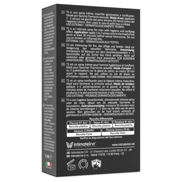 Intimateline T5 - pršilo za odlaganje vrhunca za moške (5 ml)