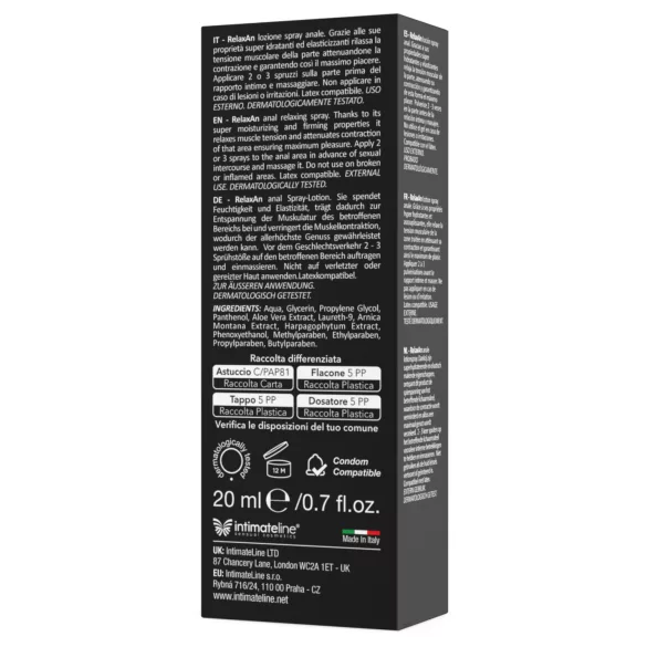Intimateline RelaxAn - analni sprostitveni sprej (20 ml)