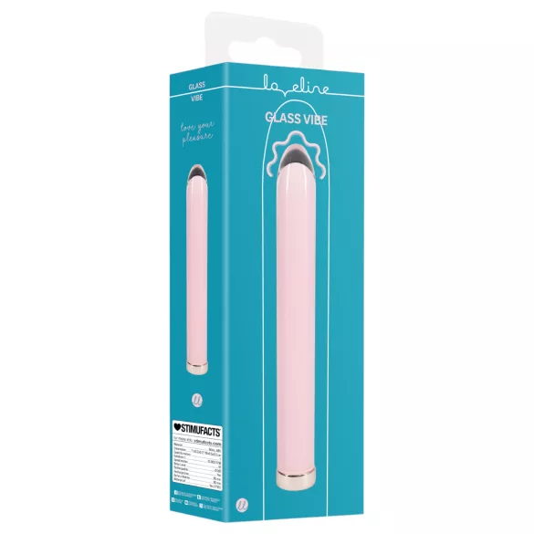 Loveline - raven stekleni vibrator (rožnat)