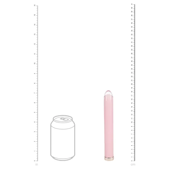 Loveline - raven stekleni vibrator (rožnat)