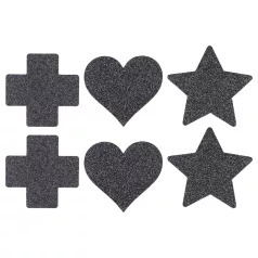 Le Désir - set nalepk za bradavičke - 3 pari - črna