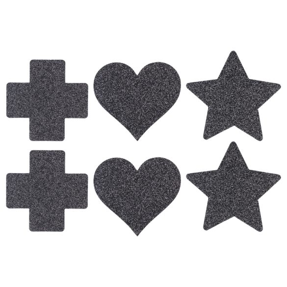 Le Désir - set nalepk za bradavičke - 3 pari - črna