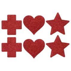 Le Désir - set nalepk za bradavičke - 3 para - rdeča