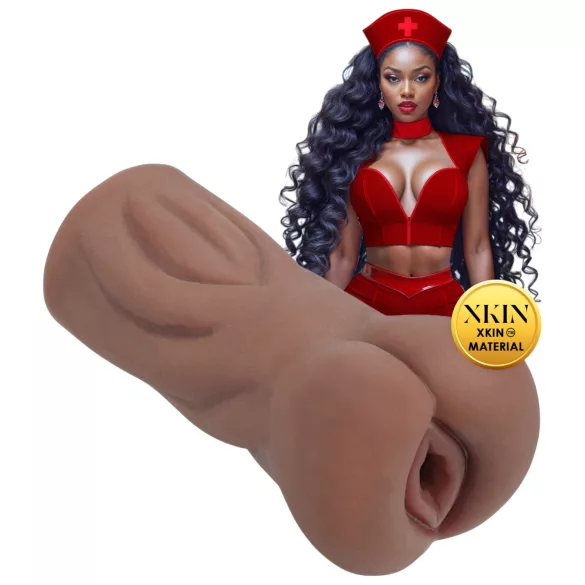 XKIN Poredna medicinska sestra Riley - realističen masturbator v obliki vagine (temno naraven)
