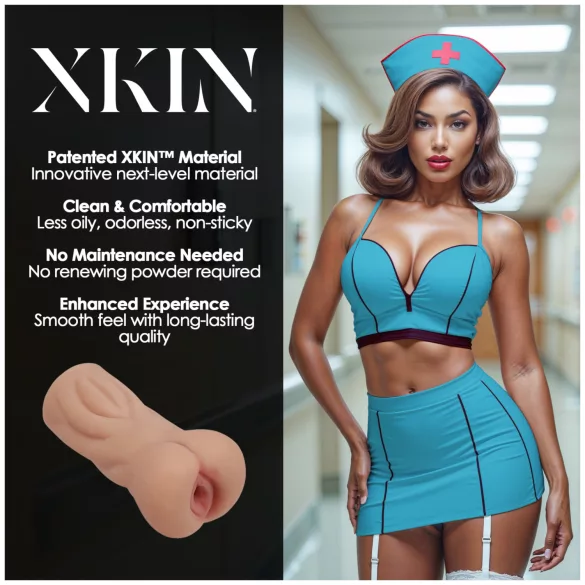 XKIN Naughty Nurse Trixie - realistična umetna vagina masturbator (naravna barva)