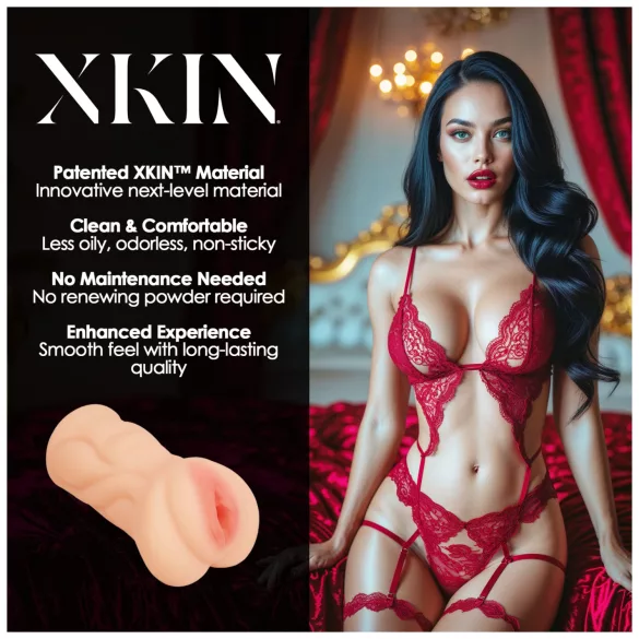 XKIN Seduction Tatiana - realistični umetni vagina masturbator (naraven)
