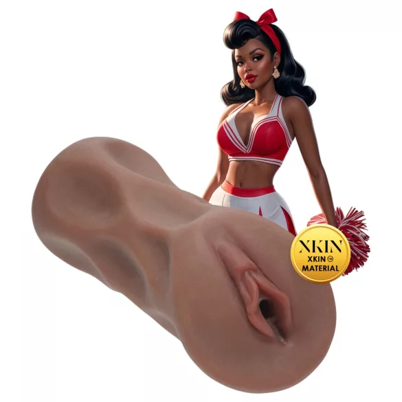XKIN Cheerleader Cherry - realistična umetna vagina masturbator (temna naravna barva)