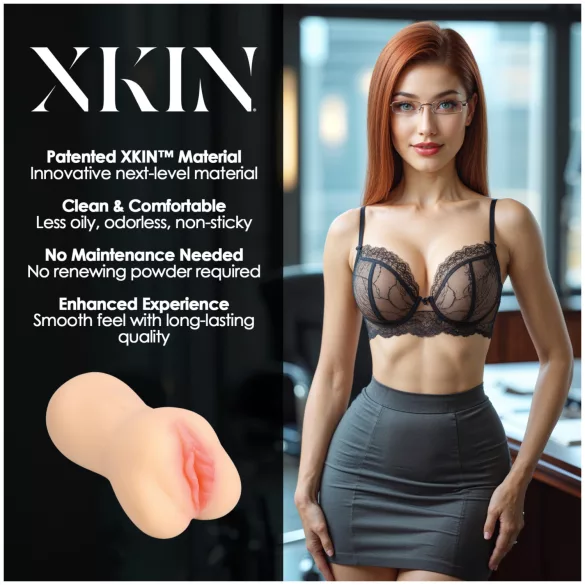 XKIN Amber Blowfiled - realistična umetna vagina masturbator (naravna barva)