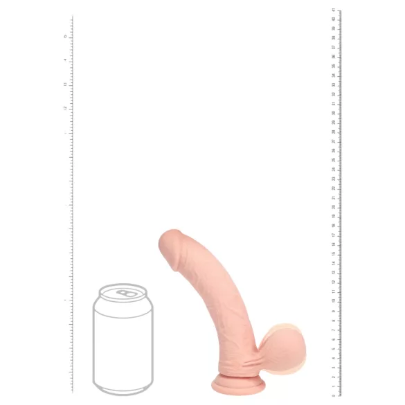 RealRock - dvakrat gosto realističen vibrator (barva kože) - 18 cm