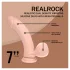 RealRock - dvakrat gosto realističen vibrator (barva kože) - 18 cm