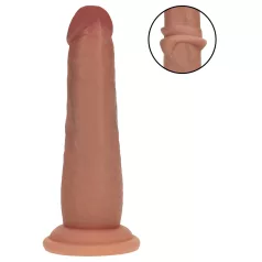  RealRock - realistični dildo z dvojno gostoto (porjavel) - 15,5 cm