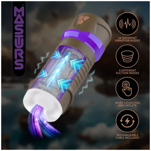 Masturs Misty - moški masturbator s sesanjem in vibracijami - vijoličen