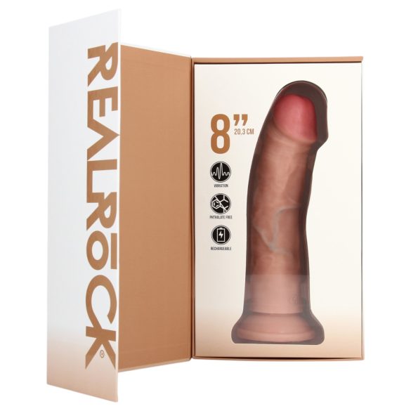 REALROCK - vibrator s priseskom - naraven (20,5 cm)
