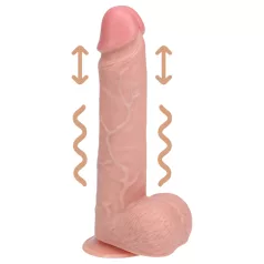   RealRock - dildo z vakuumsko osnovo - vibracijski - naravna koža - 20,5 cm