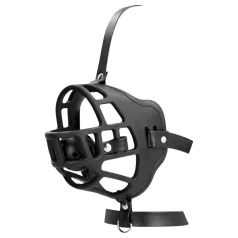 Ouch! - gag ustnica z vgrajenimi čepi za usta - črna