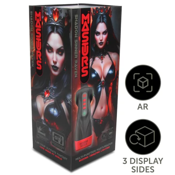 Masturs Raven - masturbator z sesanjem in vibracijo - črna