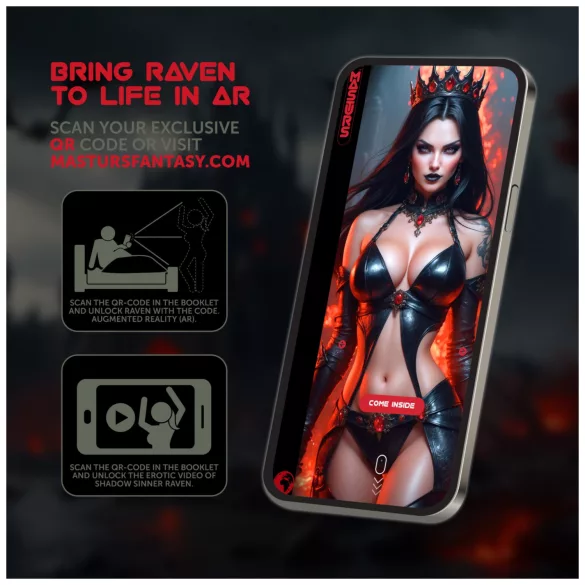 Masturs Raven - masturbator z sesanjem in vibracijo - črna