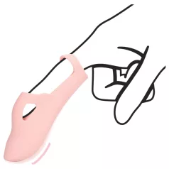 Loveline - prstni vibrator z rebrasto teksturo - roza