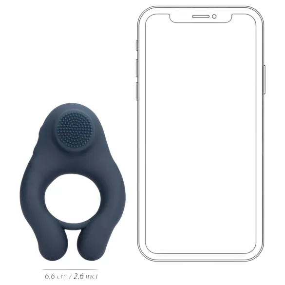 Loveline - vibracijski obroč za penis s stimulacijo klitorisa - siva