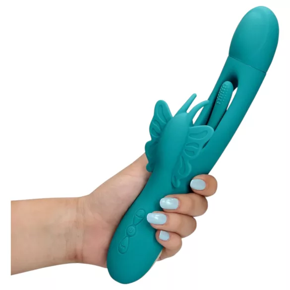 Loveline - vibrator za klitoris metuljček z jezičkom - turkizna